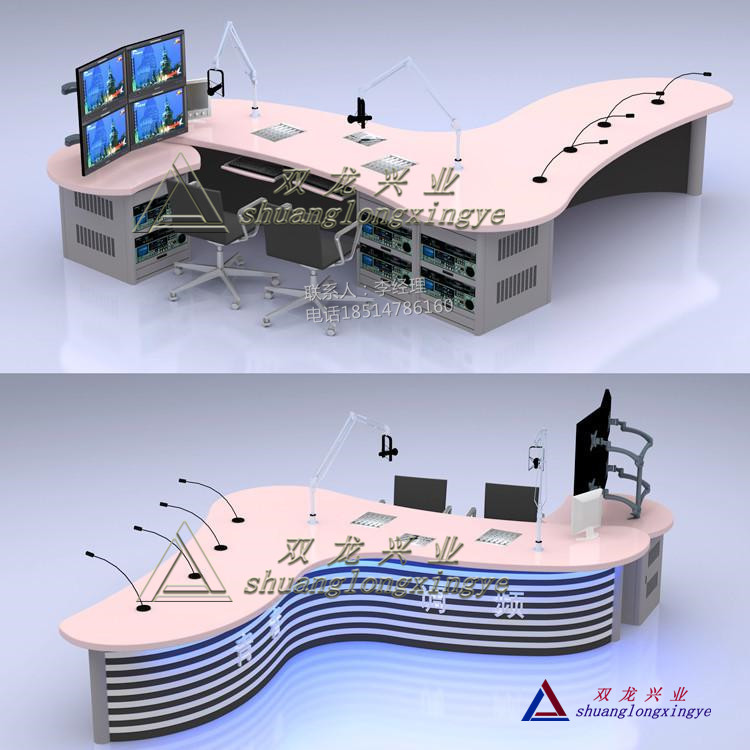 厂家直销 新闻直播桌访谈桌演播桌09调度操作台网络机柜
