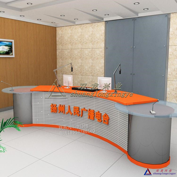 厂家直销 新闻直播桌访谈桌演播桌11调度操作台网络机柜