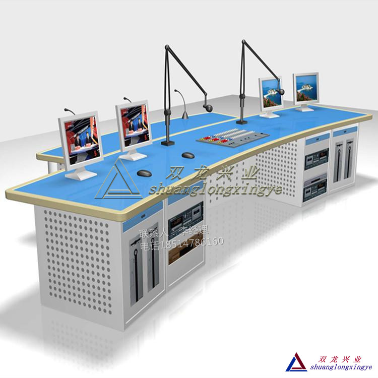 厂家直销 新闻直播桌访谈桌演播桌14调度操作台网络机柜
