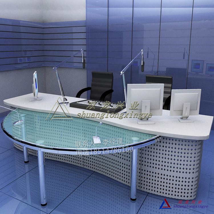 厂家直销 新闻直播桌访谈桌演播桌15调度操作台网络机柜